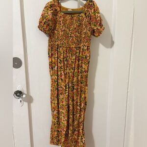 J.Crew Crewcuts Yellow Floral Jumpsuit - Size 5